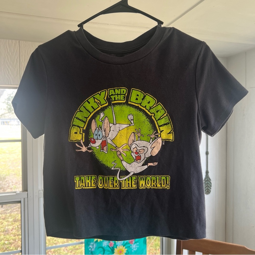 Pinky And The Brain Women Cropped Top T-shirt Large